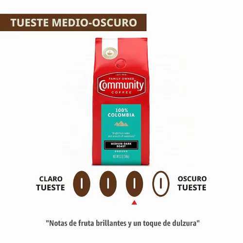 Vista 5 de Community Coffee 100% Colombia, café molido tostado medio oscuro, 12 onzas (paquete de 1)