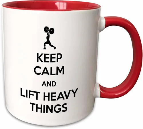 Vista 10 de 3dRose Keep Calm and Lift Heavy Things - Taza de 11 onzas, color negro