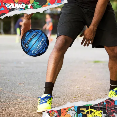 Vista 3 de AND1 Rubber Basketball: Official Regulation Size 7 (29.5 inches) - Deep Channel Construction Streetball, Made for Indoor Outdoor Basketball