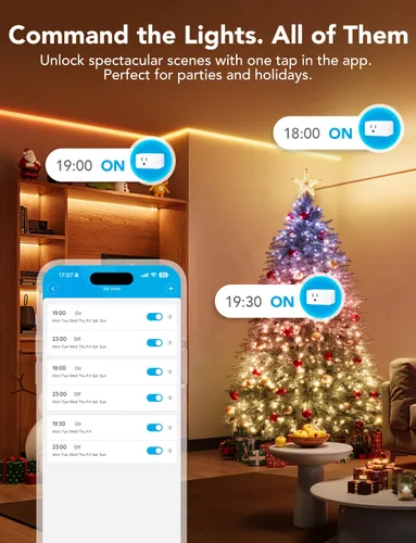 Vista 7 de Govee Enchufe inteligente con monitoreo de energía, WiFi Bluetooth Plug funciona con Alexa y Google Assistant, 15 A enchufes inteligentes