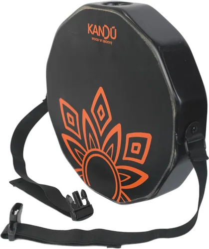 Vista 2 de KTÄK - El primer cajón de percusión artesanal, de mano, de dos sonidos, portátil de Kandu con estuche de transporte (negro)