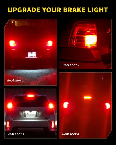 Vista 6 de AUXLIGHT Bombillas LED estroboscópicas y traseras de freno 1156 7506, color rojo, 320 % más brillante, 1141 1003 BA15S 1156A, bombillas LED