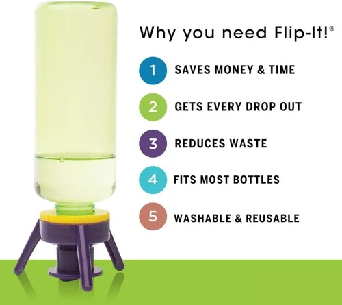 Vista 2 de Flip-It! Versátil kit de vaciado de botellas, edición pastel, 6 kits completos, transferencia eficiente de líquidos y perfecto para regalar, 1 tapa