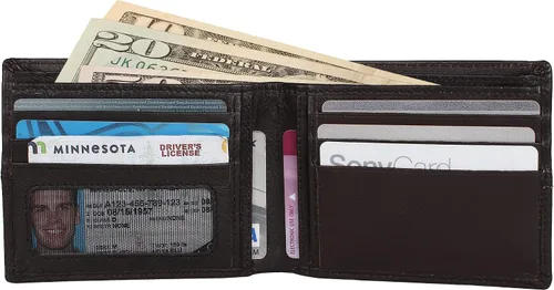 Vista 5 de Pitaara Cartera plegable hecha a mano de cuero genuino para hombres