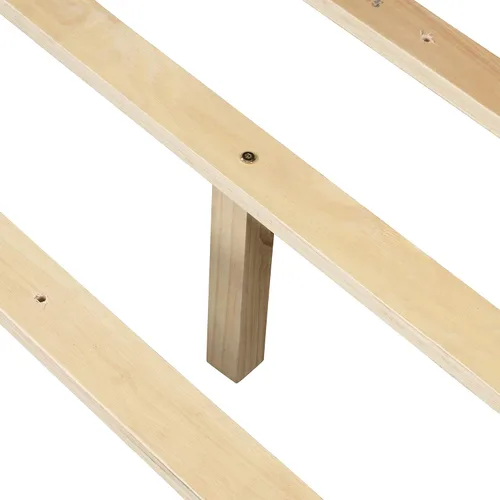 Vista 9 de Cama de plataforma de madera, marco de cama de tamaño completo con cabecero y estribero/listones de madera/dos cajones de almacenamiento