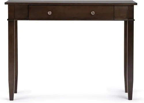 Vista 8 de SIMPLIHOME Carlton Desk - Escritorio de madera maciza de 42 pulgadas de ancho en marrón moreno, mesa de computadora de oficina en casa de transición