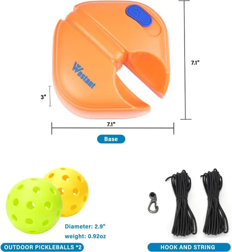 Vista 6 de Westant Match Buddy Pickleball Trainer - Pickle Ball Practice Rebounder with 2 Balls, Pickleball Training Aids for Adults, Kids, for Self Practice