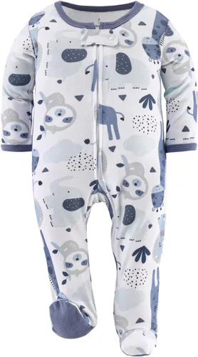 Vista 4 de The Peanutshell Pijama con pies para bebés niños, para dormir y jugar, paquete de 3
