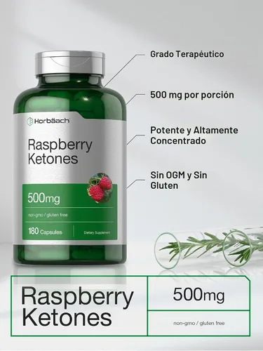 Vista 3 de Horbäach Cetonas de Frambuesa 500mg 180 Cápsulas