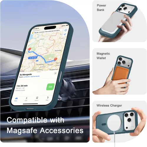Vista 472 de Funda para Google Pixel 10 Pro XL, cubierta magnética mate, color negro Fit for MagSafe, Screen Protector included, Shockproof Military Grade