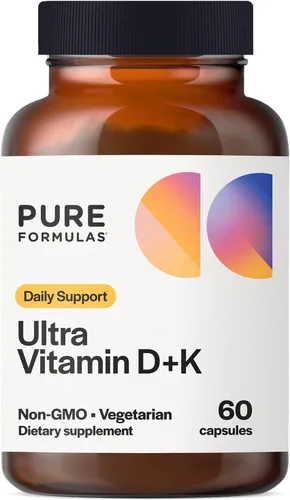 Vista 7 de PureFormulas Vitamina D3 K2 Vitamina 5000 UI - Suplemento VIT D3 K2 para absorción de calcio, fuerza ósea, apoyo cardiovascular y de función