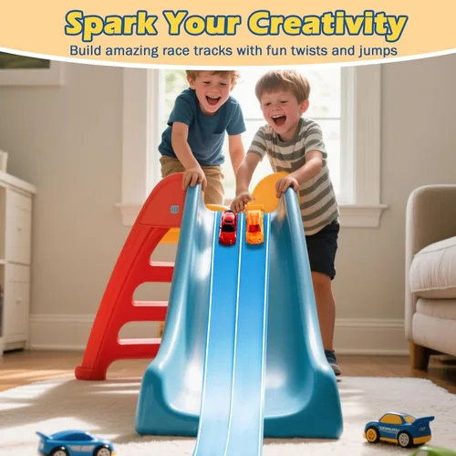 Vista 4 de Pista de carreras flexible compatible con Hot Wheels y coches fundidos a