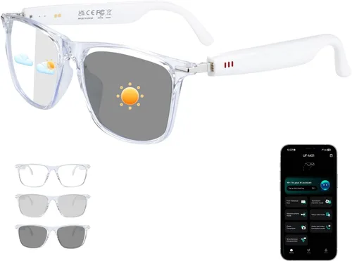 Vista 10 de Gafas inteligentes Bluetooth, traducción en tiempo real - Travel Gris
