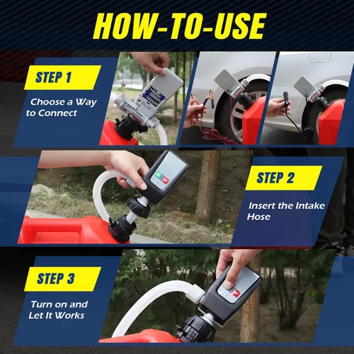 Vista 8 de Bomba de lata de gasolina, bomba de transferencia de combustible/alimentada por CC, bomba de transferencia de combustible de 3.2 GPM con parada