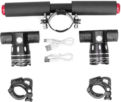 Vista 6 de Faros delanteros para manillar de scooter, luces de bicicleta recargables por USB, kit de luz de tercer engranaje para scooter