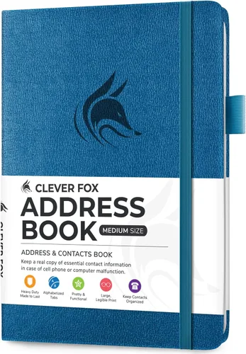 Vista 21 de Clever Fox - Libreta de direcciones con pestañas alfabéticas - Libro de teléfono y direcciones de cuero PU para guardar contactos de forma segura