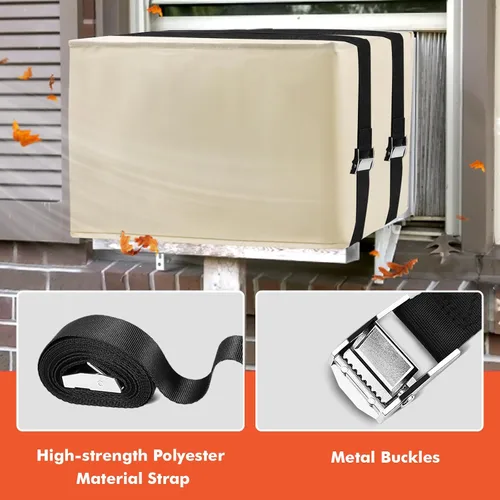 Vista 7 de 2 cubiertas de aire acondicionado de ventana para exteriores y cubiertas de aire acondicionado para interiores, aislamiento de 3 capas con papel