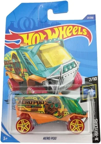 Vista 5 de Hot Wheels Serie X Raycers - GHF92 ~ Aero Pod ~ Verde y Naranja ~ 21/250