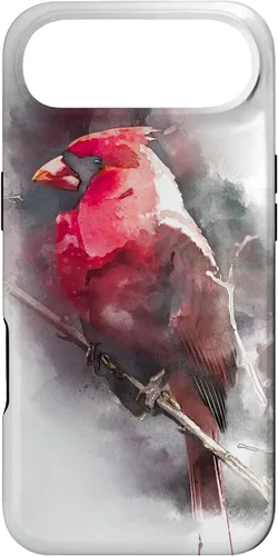 Vista 27 de Beautiful Watercolor Red Cardinal Bird Watching Animal Gift Case for iPhone 17