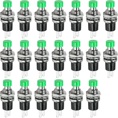 Vista 17 de Ampper Mini interruptores momentáneos de botón, 2 pines de encendido y apagado 1A, 250 V, CA, 0.276 in, redondo, SPST, interruptor de botón Negro