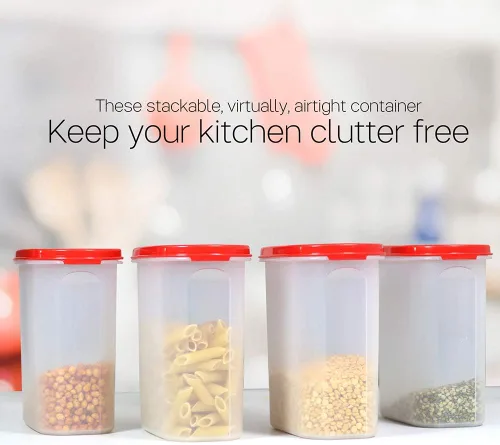 Vista 4 de Tupperware Contenedores de almacenamiento en seco de plástico - 1,7 L, 4 piezas, multicolor