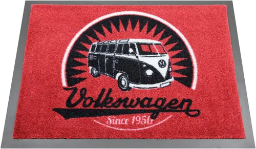Vista 13 de BRISA VW Collection - Tapete para el pie de Volkswagen, atrapador de suciedad para zapatos con escarabajo, T1, T2, T3 Bus, motivo GTI
