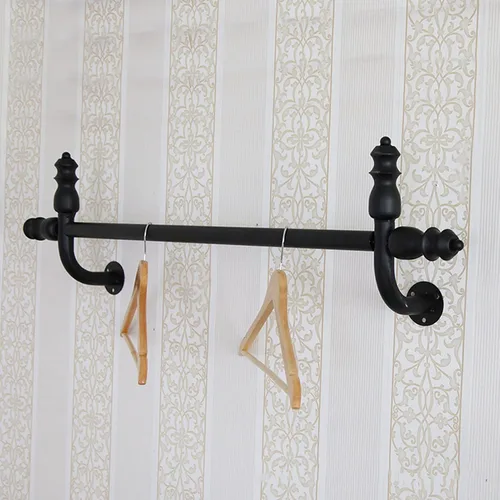 Vista 3 de Perchero montado en la pared, percha resistente, barra de ropa colgante de metal, utilizado en tiendas de ropa/hogar (31.5 in)