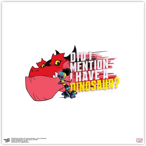 Vista 9 de Trends International Gallery Pops Marvel Moon Girl and Devil Dinosaur - Arte de pared con texto en inglés "I Have A Dinosaurio", versión enmarcada