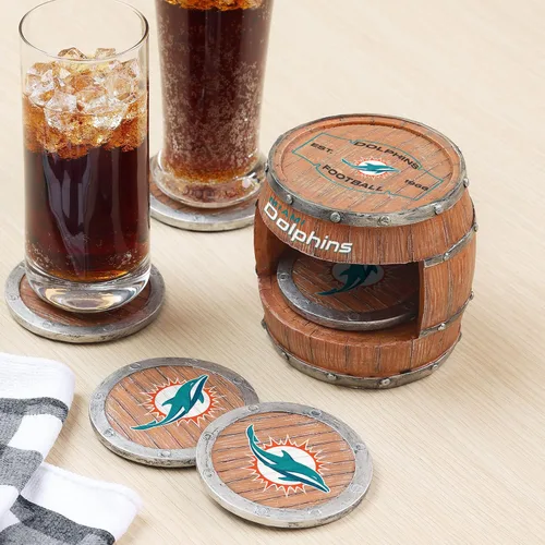 Vista 45 de FOCO NFL Team Logo 5-Pack Barrel Beverage Drink Coaster Set