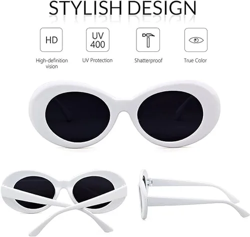 Vista 5 de Auténticas gafas de sol Clout Bold Oval Retro Mod Moda Gafas de sol Clout lente redonda