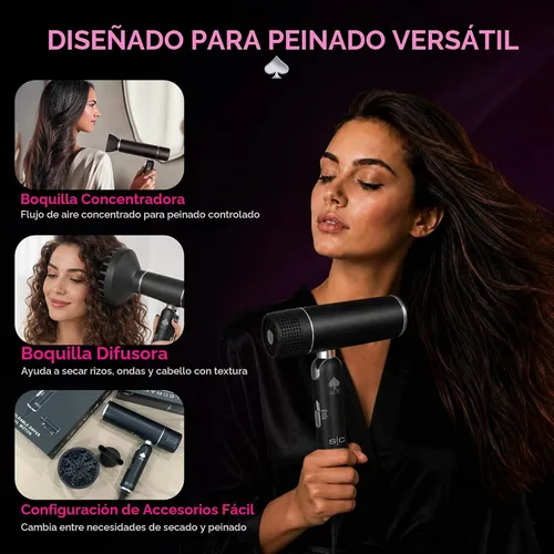 Vista 3 de StyleCraft Secador de pelo plegable Ace con motor de 1600 W, diseño apto