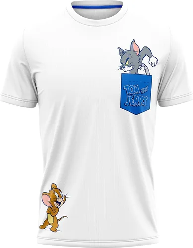 Vista 3 de Tom and Jerry Conjunto de descanso para hombre en caja de regalo que incluye camiseta, pantalones cómodos y calcetines en tallas S-M-L-XL
