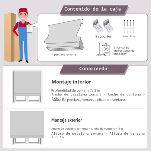 Vista 7 de Persianas romanas sin cordón, persianas romanas para ventanas con rayas negras de bloqueo total premium, persianas romanas personalizadas de tela