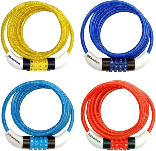 Vista 3 de Master Lock 8152DASTWD Cable combinado de palabras preestablecidas, amarillo