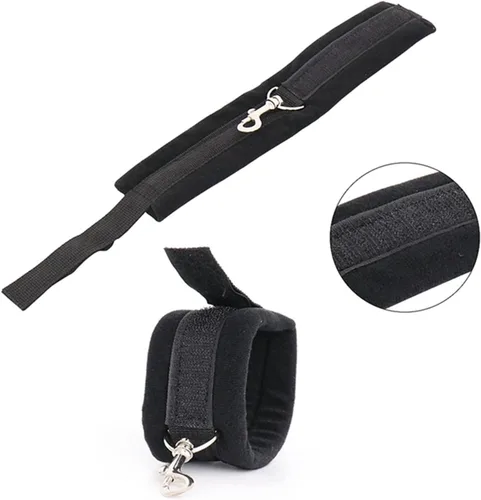 Vista 4 de Pulseras sexuales para mujer, correas de sujeción de muñeca y tobillo para parejas, correas de bonage para adultos, cuerdas de juego y cordones