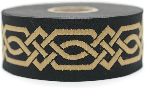 Vista 11 de Carrete de 10.9 yardas 0.79 pulgadas de ancho azul celta Claddagh bordado Jacquard Ribbon 20272