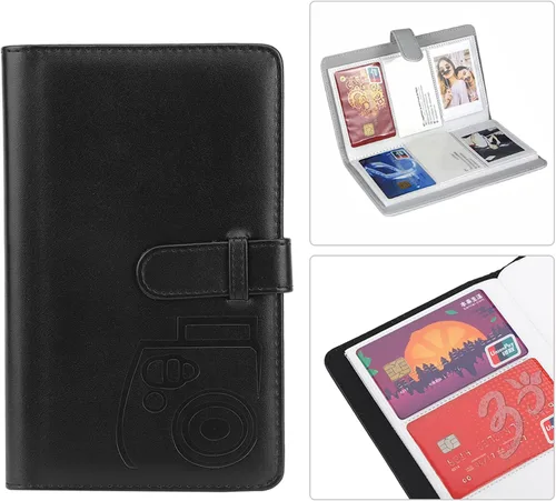 Vista 8 de Álbum de fotos, álbum de fotos universal de poliuretano de 3 pulgadas, 96 bolsillos, libro de almacenamiento de tarjetas bancarias para fotografía