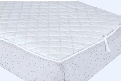 Vista 2 de QuickZip - Cubrecolchón plano impermeable para cuna, 100% algodón, color blanco, lujosamente suave. Combina perfectamente con las sábanas