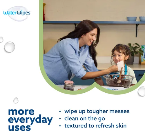 Vista 4 de WaterWipes Paquete de 540 unidades originales (9 paquetes) y toallitas texturizadas limpias, 240 unidades (4 paquetes), sin plástico, 99.9%