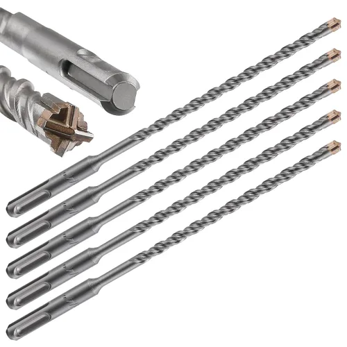 Vista 17 de Wensilon Broca para hormigón, 1 unidad, 1 pulgada x 10 "-8 pulgadas, material de carburo de doble rosca de tipo cruzado, adecuado para hormigón