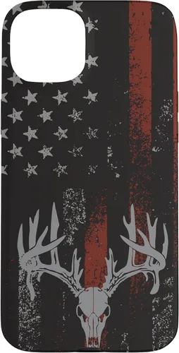 Vista 9 de Funda para iPhone 16 con la bandera americana de cola blanca ciervo Buck Hunting USA FLAG Hunter