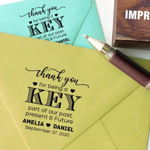 Vista 3 de Printtoo - Sello de madera con diseño de Opner personalizado con texto "Thank You for Being A Key Rubber Custom Stamper" (1.9 in)