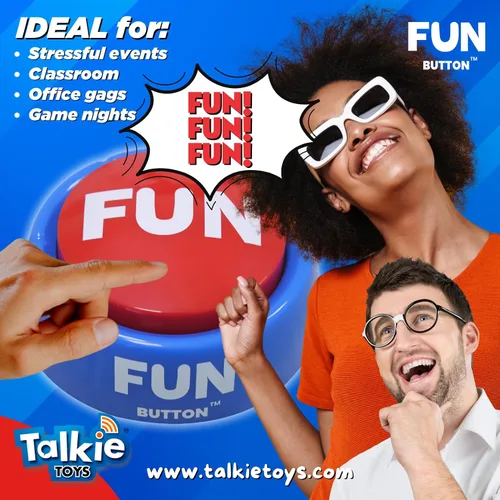 Vista 2 de Talkie Toys Products Botón divertido – Cuenta con frases divertidas – Botón parlante para aliviar el estrés, regalos divertidos y más