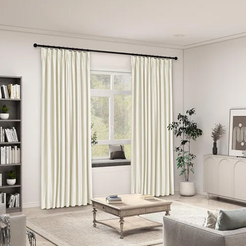 Vista 2 de Frelement Cortinas de terciopelo para oscurecer la habitación, paneles de ventana con aislamiento térmico para dormitorio, cortinas plisadas
