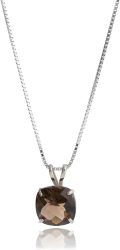 Vista 11 de MAX + STONE Cushion Cut Gemstone Necklace 8mm Solitaire Birthstone Necklace for Women Gemstone Pendant Necklaces with 18 inch Box Chain