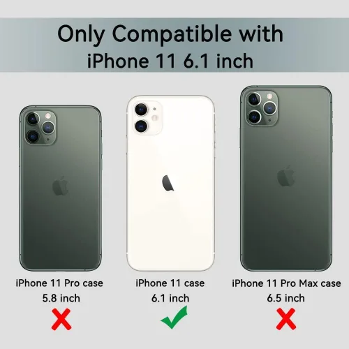 Vista 2 de COOLQO - Funda magnética para iPhone 11 con protectores de pantalla, compatible con MagSafe, protección contra caídas de grado militar, funda