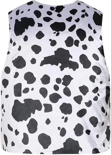 Vista 3 de Hestenve Chaleco de disfraz hippie vintage con estampado de vaca para hombre