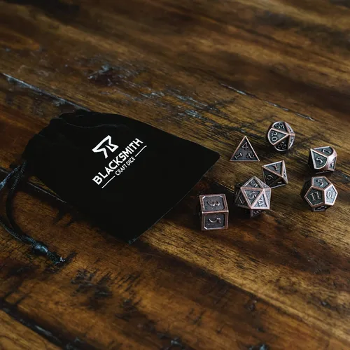 Vista 6 de HEIMDALLR Juego de dados de metal DND, 7 piezas, juego de dados de metal indestructibles con bolsa de dados; juego de dados D&D