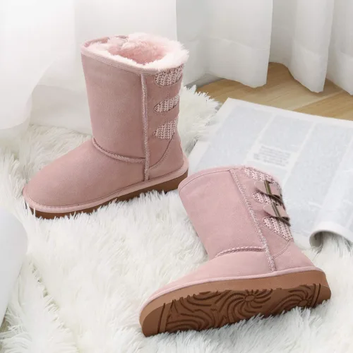 Vista 7 de DREAM PAIRS botas de nieve de invierno con forro de piel sintética para niños