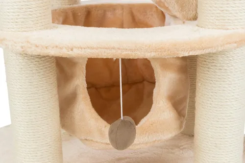 Vista 6 de TRIXIE Elsa - Torre para gatos con postes rascadores, hamaca, escaleras, plataforma superior, pompón colgante beige